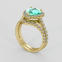 1.95 Ct. Emerald Ring, 18K Yellow Gold 2