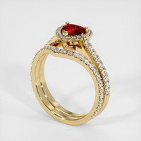 0.80 Ct. Ruby Ring, 18K Yellow Gold 2