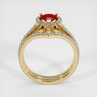 0.81 Ct. Ruby Ring, 18K Yellow Gold 3