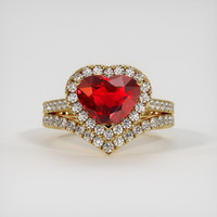 3.02 Ct. Ruby Ring, 18K Yellow Gold 1