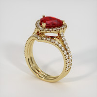 3.02 Ct. Ruby Ring, 18K Yellow Gold 2