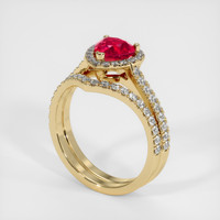 1.38 Ct. Ruby Ring, 18K Yellow Gold 2