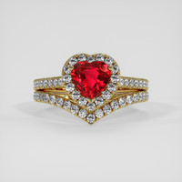 1.02 Ct. Ruby Ring, 18K Yellow Gold 1