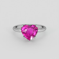3.11 Ct. Pink Sapphire Ring, Platinum 950 1