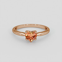 0.83 Ct. Padparadscha Sapphire Ring, 14K Rose Gold 1