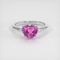 3.22 Ct. Purplish Pink Sapphire Ring, 10K White Gold 1