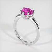 3.22 Ct. Purplish Pink Sapphire Ring, 10K White Gold 2