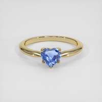 0.78 Ct. Blue Sapphire Ring, 14K Yellow Gold 1
