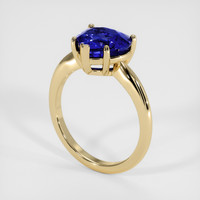 3.57 Ct. Blue Sapphire Ring, 14K Yellow Gold 2