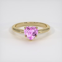 1.56 Ct. Pink Sapphire Ring, 14K Yellow Gold 1