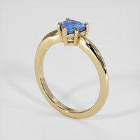 0.78 Ct. Blue Sapphire Ring, 18K Yellow Gold 2