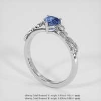 1.34 Ct. Blue Sapphire Ring, Platinum 950 2