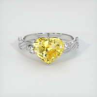 3.55 Ct. Yellow Sapphire Ring, Platinum 950 1