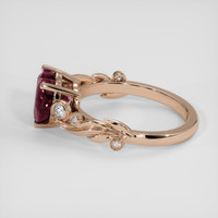 3.47 Ct. Purplish Red Rhodolite Garnet Ring, 14K Rose Gold 4