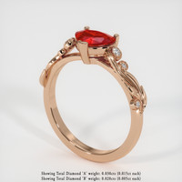0.72 Ct. Ruby  Ring - 14K Rose Gold