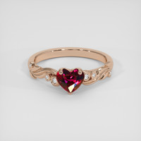 1.00 Ct. Purplish Red Ruby Ring, 14K Rose Gold 1