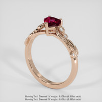 1.00 Ct. Purplish Red Ruby Ring, 14K Rose Gold 2
