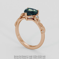 3.34 Ct. Bi Color / Parti Sapphire Ring, 14K Rose Gold 2