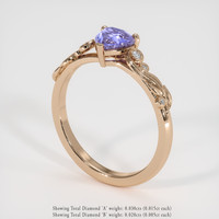 1.01 Ct. Violet Sapphire Ring, 14K Rose Gold 2