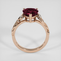 3.47 Ct. Purplish Red Rhodolite Garnet Ring, 18K Rose Gold 3