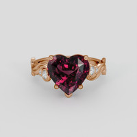 8.68 Ct. Purplish Pink Rhodolite Garnet Ring, 18K Rose Gold 1