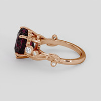 8.68 Ct. Purplish Pink Rhodolite Garnet Ring, 18K Rose Gold 4