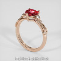 2.02 Ct. Ruby Ring, 18K Rose Gold 2