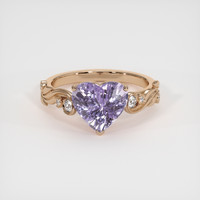 3.00 Ct. Pinkish Purple Sapphire Ring, 18K Rose Gold 1