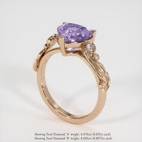 3.00 Ct. Pinkish Purple Sapphire Ring, 18K Rose Gold 2