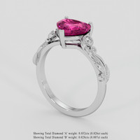 2.04 Ct. Pink Sapphire Ring, 10K White Gold 2