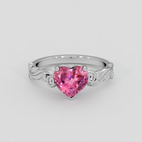 2.02 Ct. Purplish Pink Sapphire Ring, 10K White Gold 1
