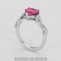 2.02 Ct. Purplish Pink Sapphire Ring, 10K White Gold 2