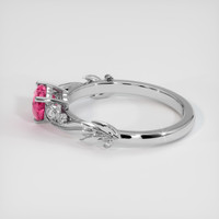 1.15 Ct. Reddish Pink Sapphire Ring, 10K White Gold 4