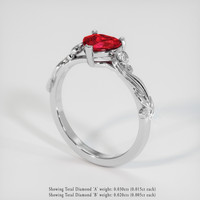 0.81 Ct. Ruby Ring, 14K White Gold 2