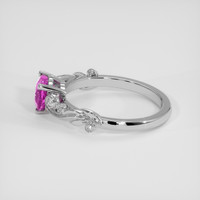 0.99 Ct. Pinkish Purple Sapphire Ring, 14K White Gold 4