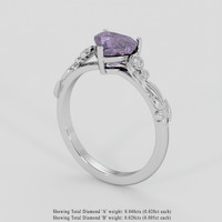 2.24 Ct. Pinkish Purple Sapphire Ring, 14K White Gold 2
