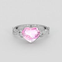 3.13 Ct. Pink Sapphire Ring, 14K White Gold 1