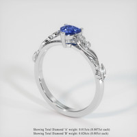 0.55 Ct. Sapphire Ring, 14K White Gold 2