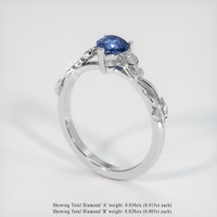 1.01 Ct. Sapphire Ring, 14K White Gold 2