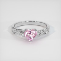 1.60 Ct. Pink Sapphire Ring, 14K White Gold 1