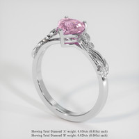 1.60 Ct. Pink Sapphire Ring, 14K White Gold 2