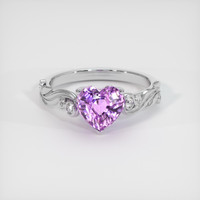 2.00 Ct. Purple Sapphire Ring, 14K White Gold 1