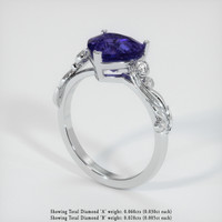 2.92 Ct. Color Change Sapphire Ring, 18K White Gold 2