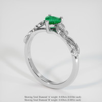 0.39 Ct. Emerald Ring, 18K White Gold 2