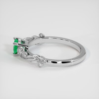 0.39 Ct. Emerald Ring, 18K White Gold 4