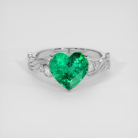 1.92 Ct. Emerald Ring, 18K White Gold 1