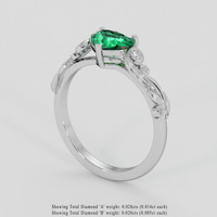 0.65 Ct. Emerald Ring, 18K White Gold 2