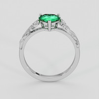 0.65 Ct. Emerald Ring, 18K White Gold 3