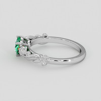 0.65 Ct. Emerald Ring, 18K White Gold 4