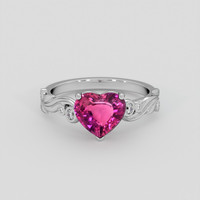 2.04 Ct. Pink Sapphire Ring, 18K White Gold 1